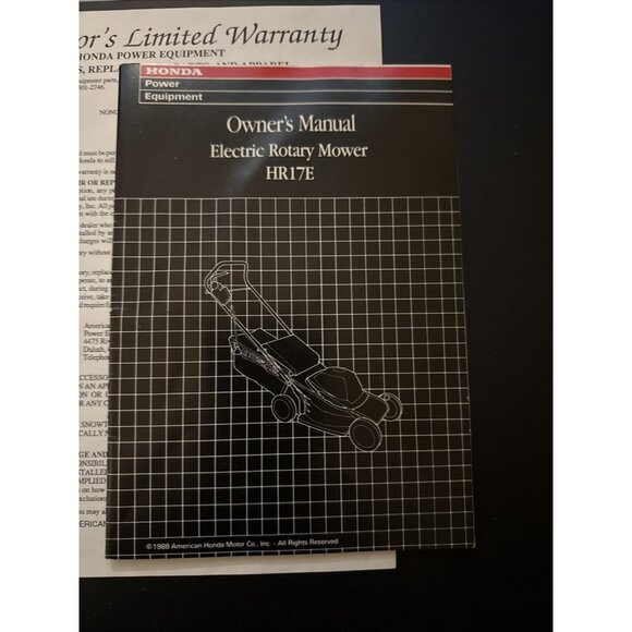 Honda HR215SXA, 215HXA, 215HMA Rotary Mower Owners Manual Warranty - Picture 4 of 10